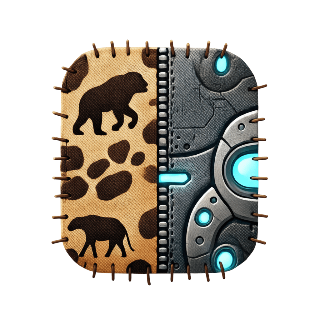Common Threads logo featuring connected prehistoric and space-themed fabric textures