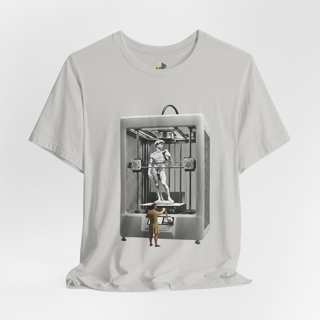 3D Printed David | Michelangelo Meets Modern Tech Graphic Tee