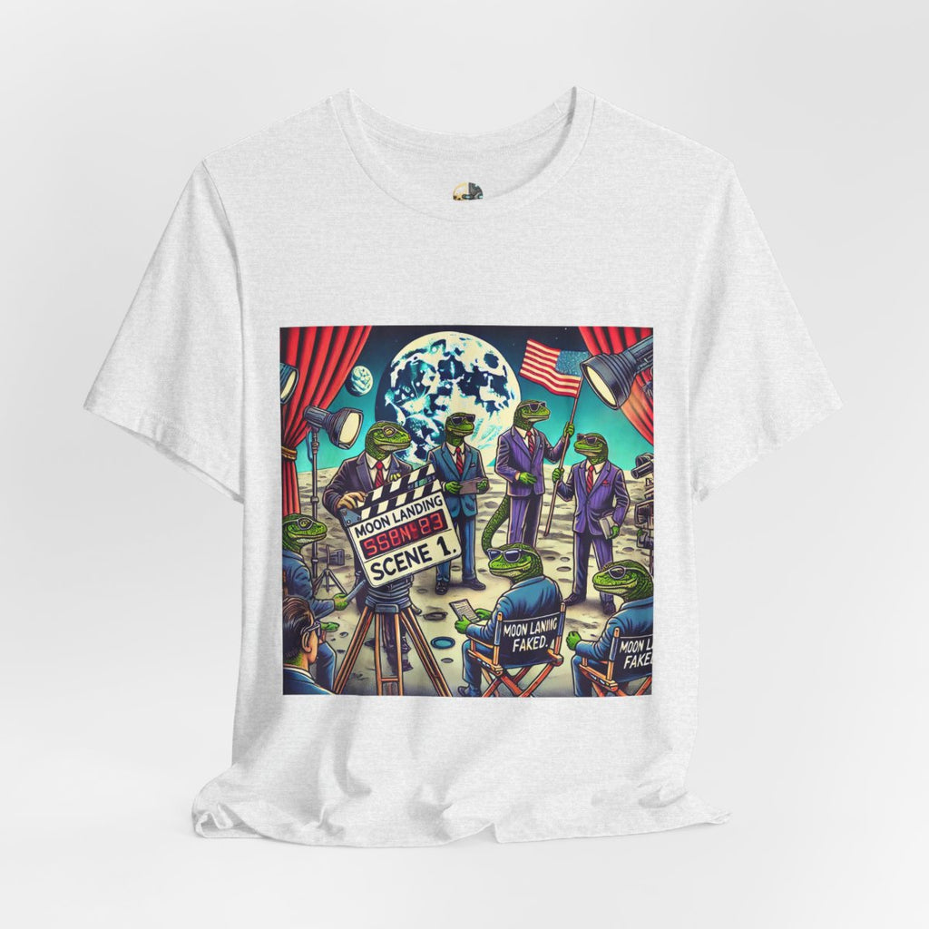 Lizard People Moon Landing T-Shirt | Fake Moon Landing Conspiracy Tee | Secret Society Graphic Shirt