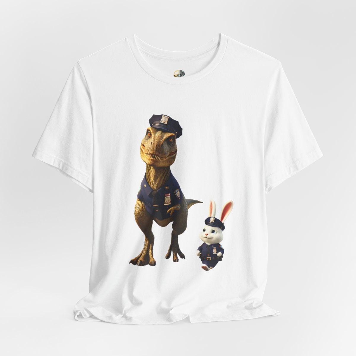 T-Rex & Bunny Police Duo T-Shirt | Dinosaur Cop Bunny Cop Tee Graphic Tee